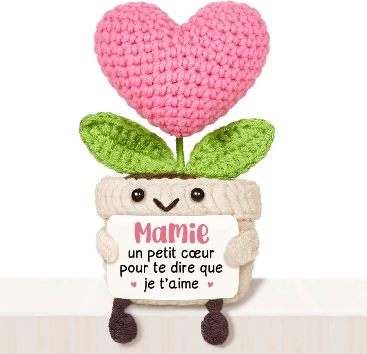 Cœur au crochet « Mamie, je t'aime »