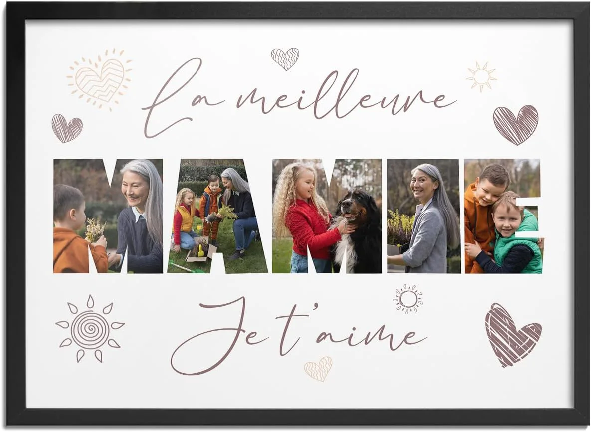 Cadre personnalisé fête des grands-mères