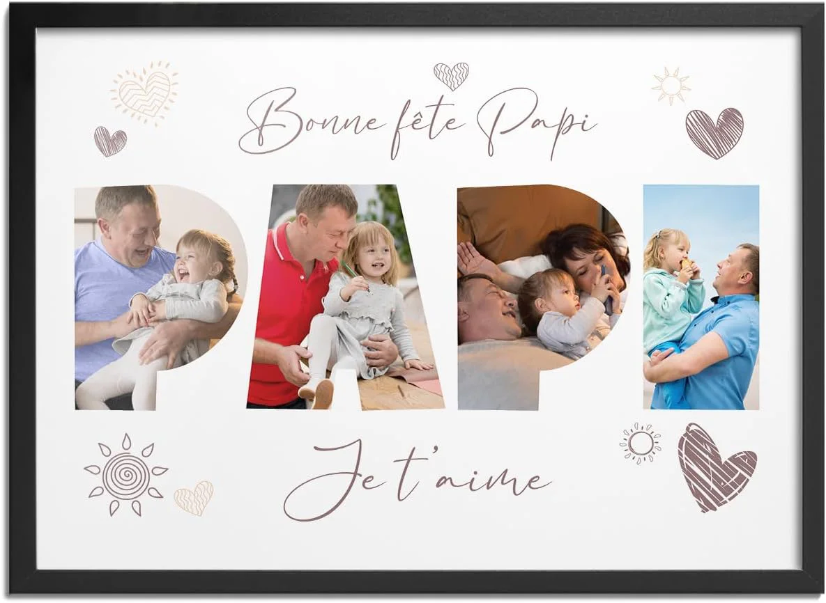 Cadre photo personnalisable pour Papi