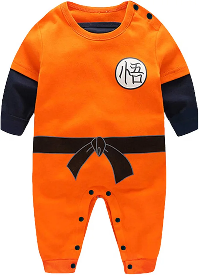 Grenouillère inspirée de Goku pour bébé – Tenue Dragon Ball