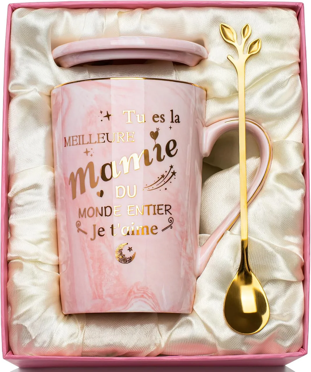 Mug « Meilleure Mamie » avec cuillère et boîte
