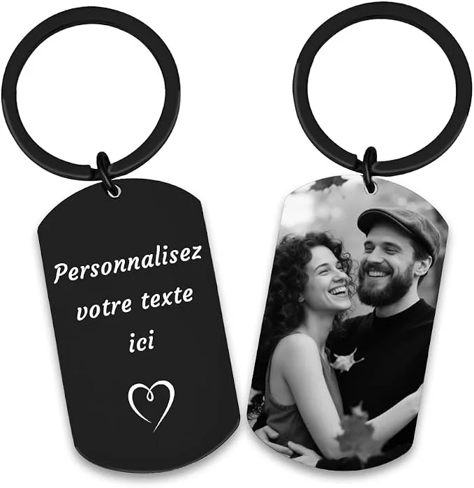 Porte-clés personnalisé avec photo et texte