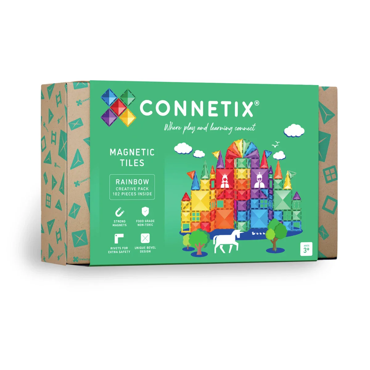 Tuiles magnétiques Connetix arc-en-ciel